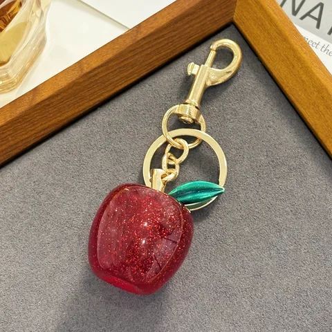 Red Apple Bag Charm Keychain