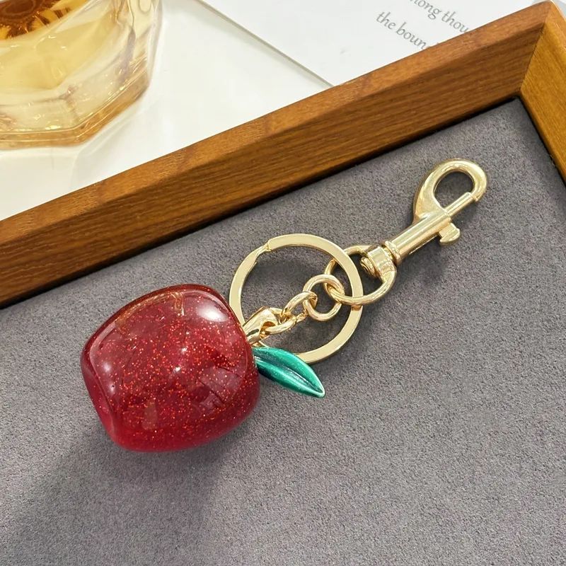 Red Apple Bag Charm Keychain