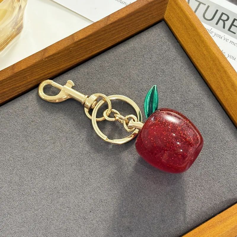 Red Apple Bag Charm Keychain
