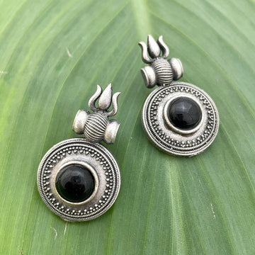 Religious Trishul & Damru Stud Earrings