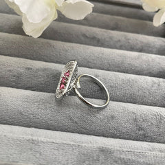 Rhodium-Plated Cubic Zirconia Cocktail Ring