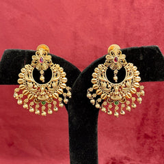 South Indian Gold-Plated Temple Laxmi Earrings